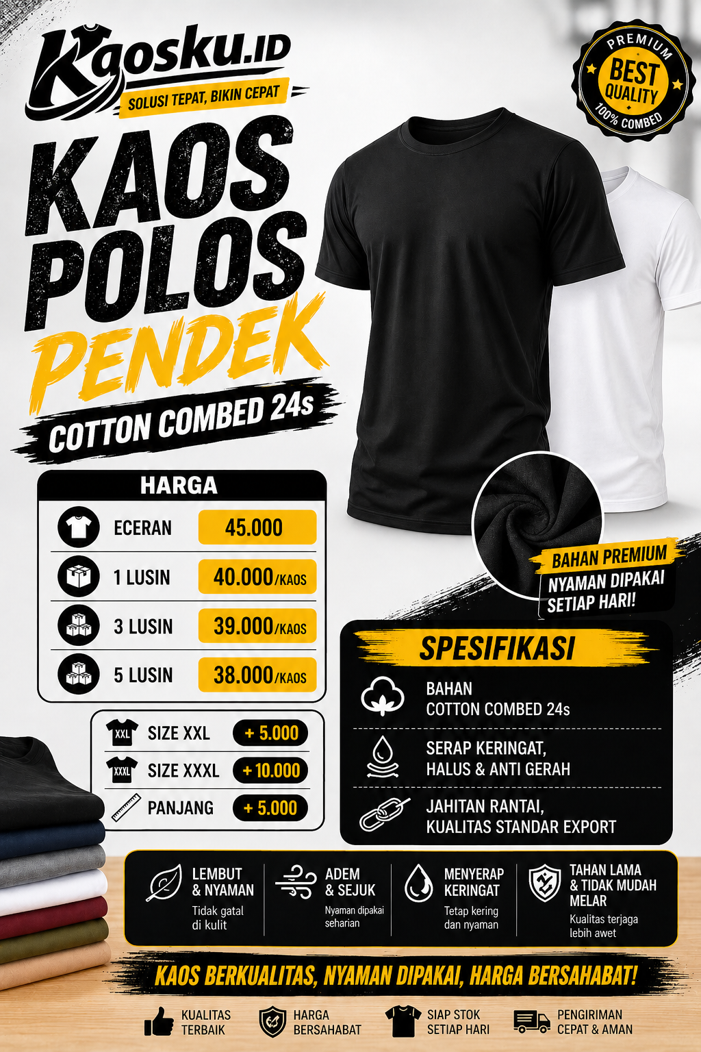 HARGA KAOS POLOS